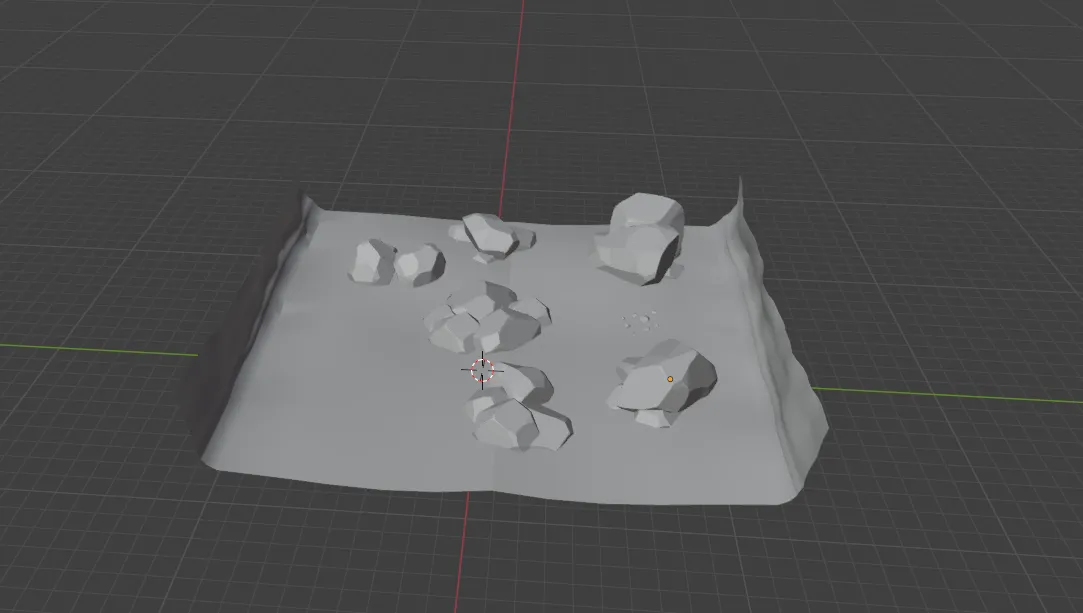 A very rocky rock asset placed on the ground texture