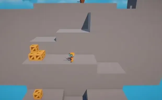 A GIF showing the camera switching from a player-controlled 3rd person view to a guided dolly path.