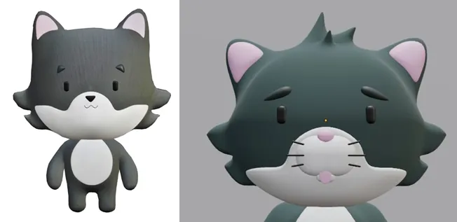 The first 3D models for Kit, created in Blender